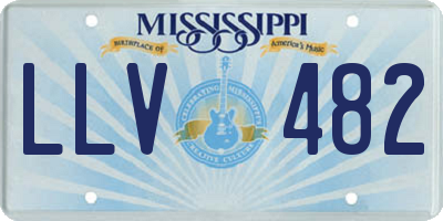 MS license plate LLV482