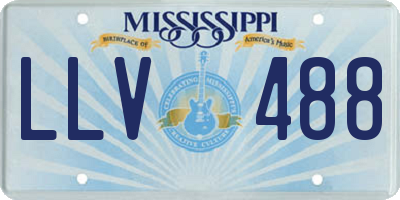 MS license plate LLV488