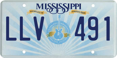 MS license plate LLV491