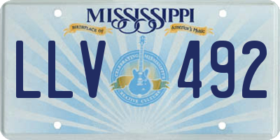 MS license plate LLV492