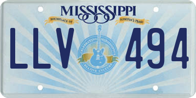 MS license plate LLV494