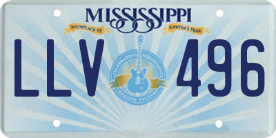 MS license plate LLV496