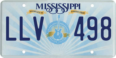 MS license plate LLV498