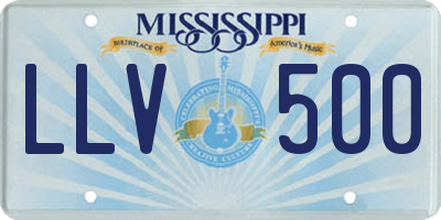 MS license plate LLV500
