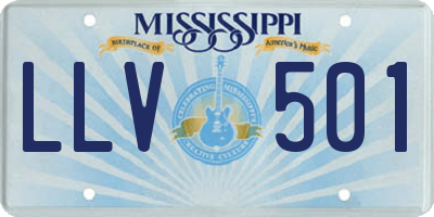 MS license plate LLV501