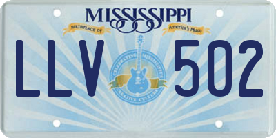 MS license plate LLV502