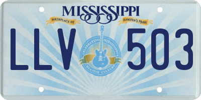 MS license plate LLV503