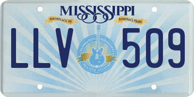 MS license plate LLV509