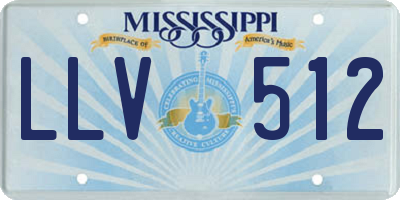 MS license plate LLV512