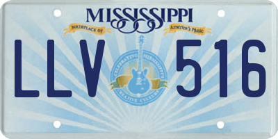 MS license plate LLV516