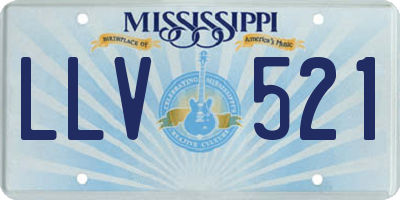 MS license plate LLV521