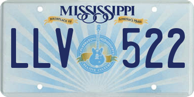 MS license plate LLV522
