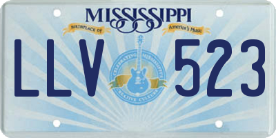 MS license plate LLV523