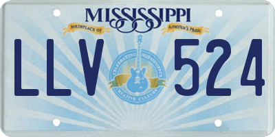 MS license plate LLV524
