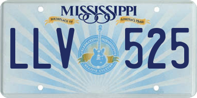 MS license plate LLV525