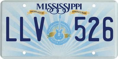 MS license plate LLV526