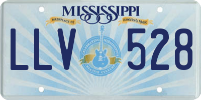 MS license plate LLV528