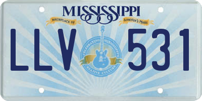 MS license plate LLV531