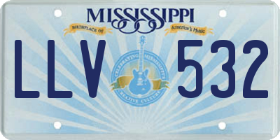 MS license plate LLV532