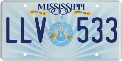 MS license plate LLV533