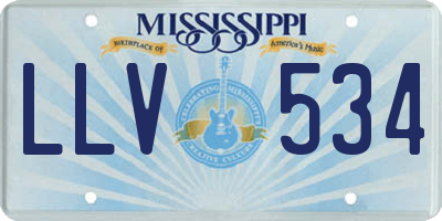 MS license plate LLV534