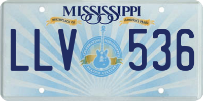 MS license plate LLV536