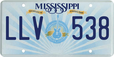 MS license plate LLV538