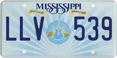 MS license plate LLV539