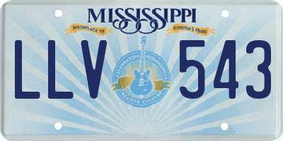 MS license plate LLV543
