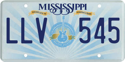 MS license plate LLV545