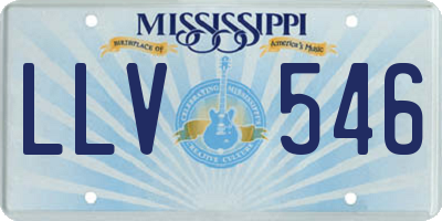 MS license plate LLV546