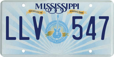 MS license plate LLV547