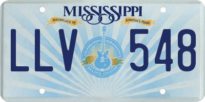 MS license plate LLV548