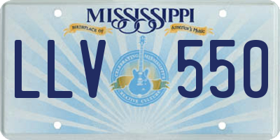 MS license plate LLV550
