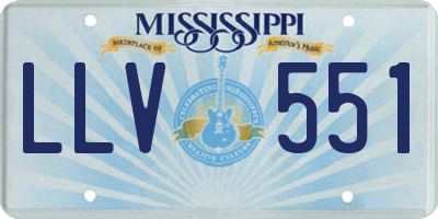 MS license plate LLV551