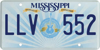 MS license plate LLV552