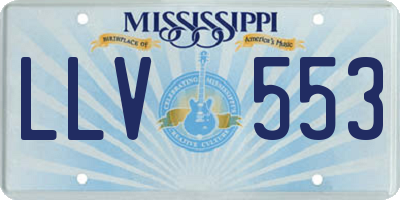 MS license plate LLV553