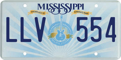 MS license plate LLV554