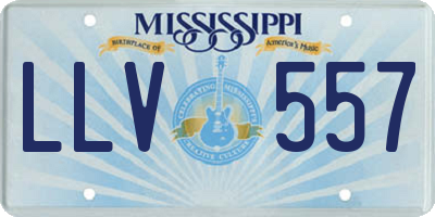 MS license plate LLV557
