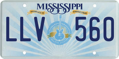 MS license plate LLV560