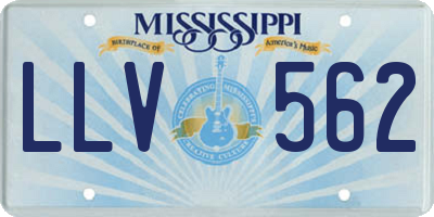 MS license plate LLV562