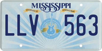 MS license plate LLV563