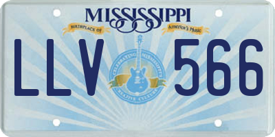 MS license plate LLV566