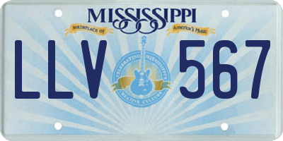 MS license plate LLV567