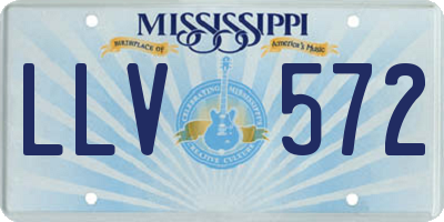 MS license plate LLV572