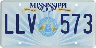 MS license plate LLV573
