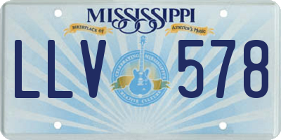MS license plate LLV578