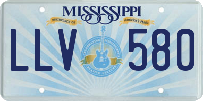 MS license plate LLV580