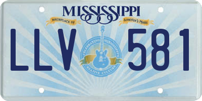 MS license plate LLV581