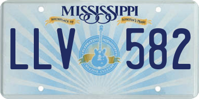 MS license plate LLV582